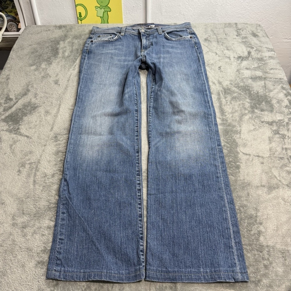 Vintage J.Crew Jeans Womens 10 Blue Mid Rise Bootcut Stretch Denim Casual Y2K - Picture 1 of 11